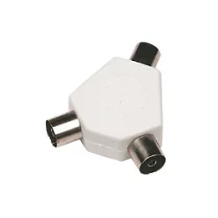Coax (Male) to F-Plug (Male) 2-Way Y-Splitter