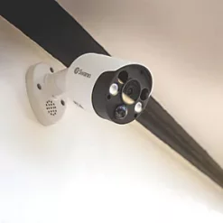 Swann SWNHD-887MSFB-EU White Wired 4K Outdoor Bullet Add-On NVR CCTV Camera with Warning Lights -Data Networking Shop 292JT A3