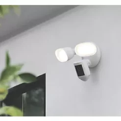 Ring Cam Pro 8SF1E1-WEU0 White Wired 1080p Outdoor Smart Camera with Floodlight with PIR Sensor -Data Networking Shop 303RJ A3