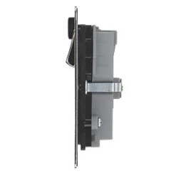 LAP 13A 2-Gang SP Switched Wi-Fi Extender Socket + 2.1A 1-Outlet Type A USB Charger Black Nickel with Black Inserts -Data Networking Shop 422HF A2