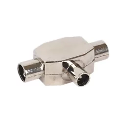 Labgear Coax (Male) to F-Plug (Male) 2-Way T-Splitter