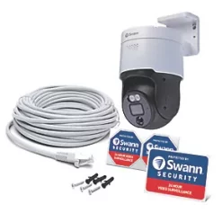 Swann Enforcer SWNHD-900PT-EU White Wired 4K Indoor & Outdoor Cylinder Add-On Camera for Swann NVR CCTV Kit