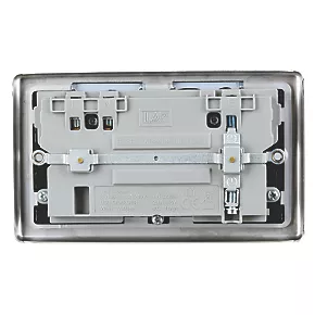 LAP 13A 2-Gang SP Switched Wi-Fi Extender + 2.1A 1-Outlet Type A USB Charger Brushed Steel with Black Inserts 5 LAP 13A 2-Gang SP Switched Wi-Fi Extender + 2.1A 1-Outlet Type A USB Charger Brushed Steel with Black Inserts - Image 3